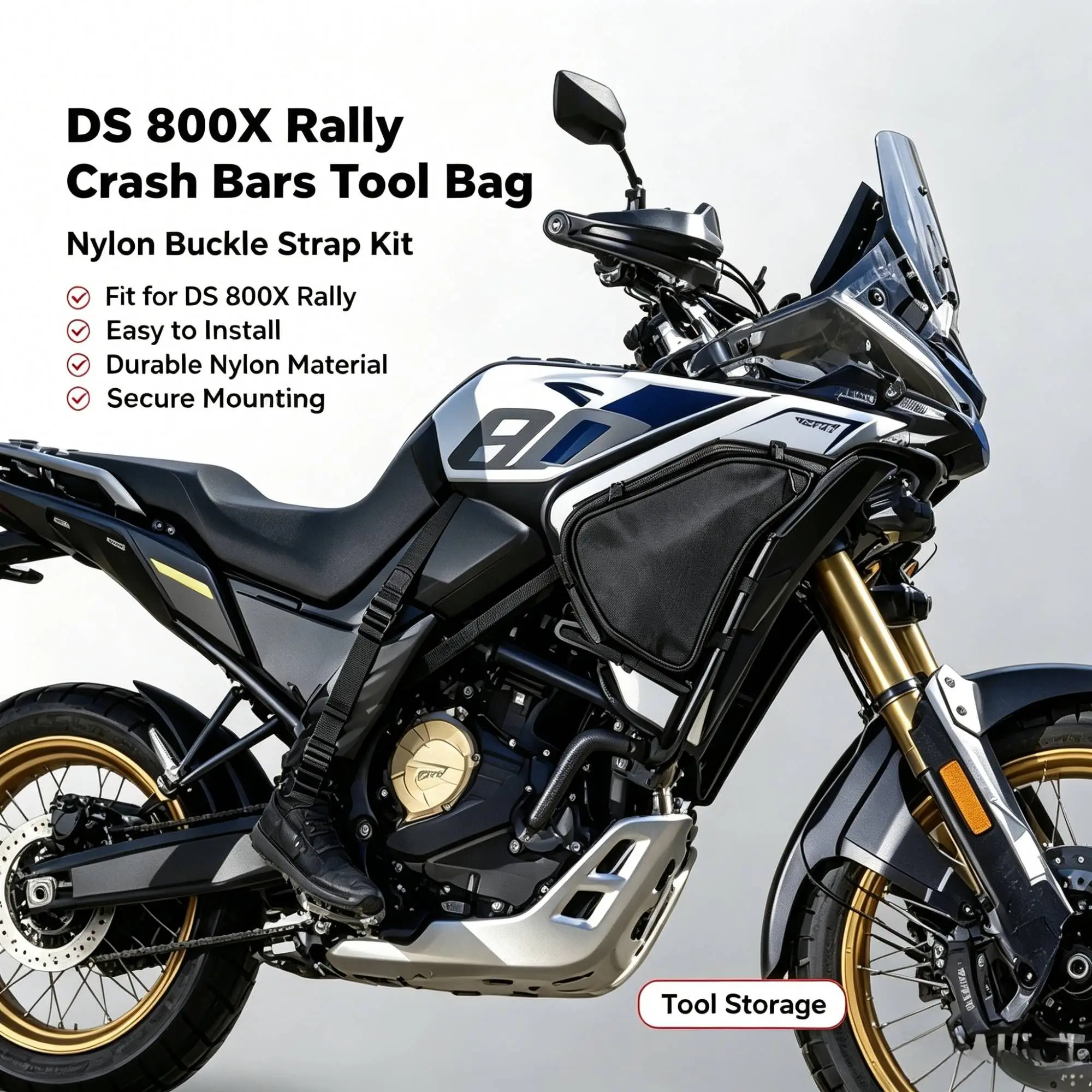 Motorcycle Crash Bars Tool Bag For VOGE DS 800X Rally Crash Bars Tool Bag Waterproof Side Frame Bag Easy Install Accessories