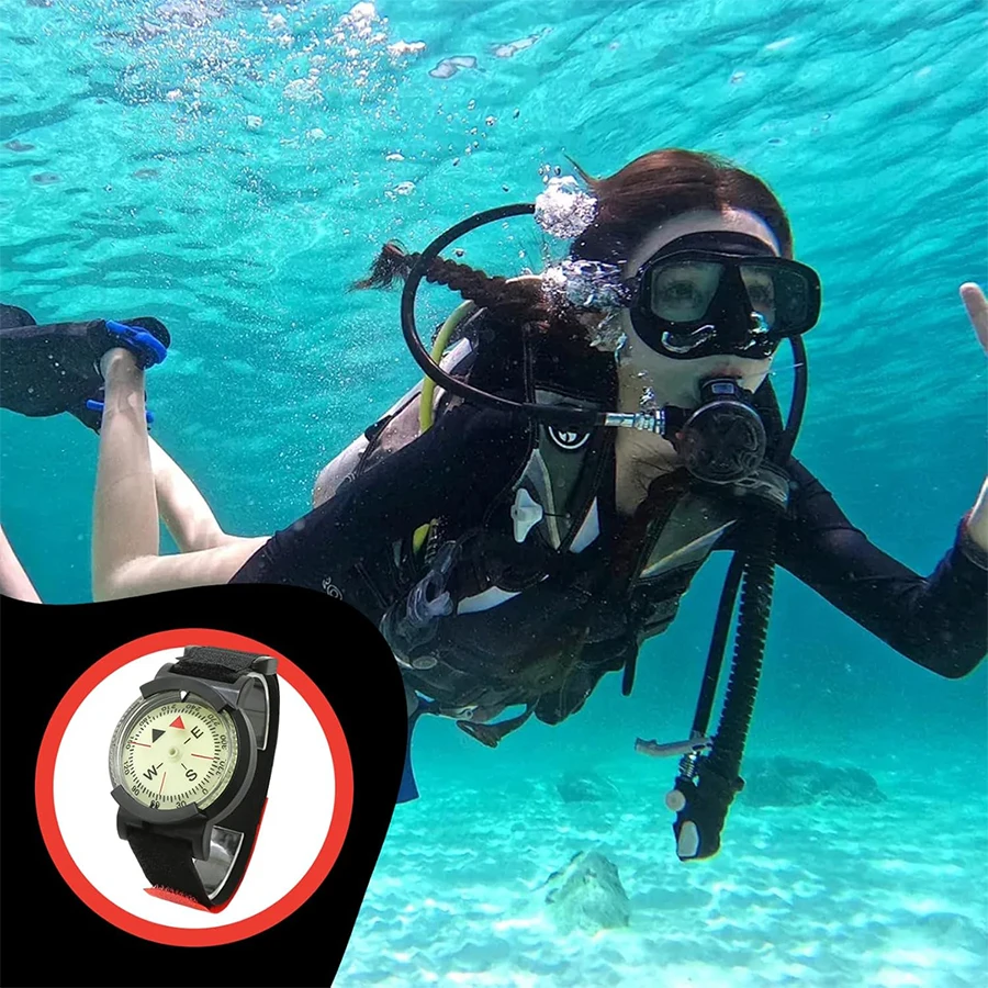 Professional Diving Compass Watch - Waterproof High Precision with Night Light, for Scuba Diving, Camping, Hiking & Outdoor Adve