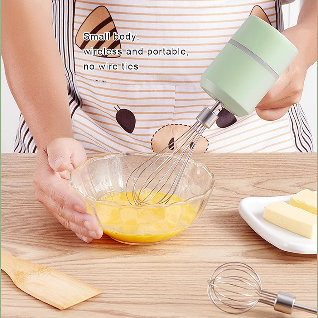 

Portable Electric Egg Beater Cream Whisk Batter Butter Mixer Green