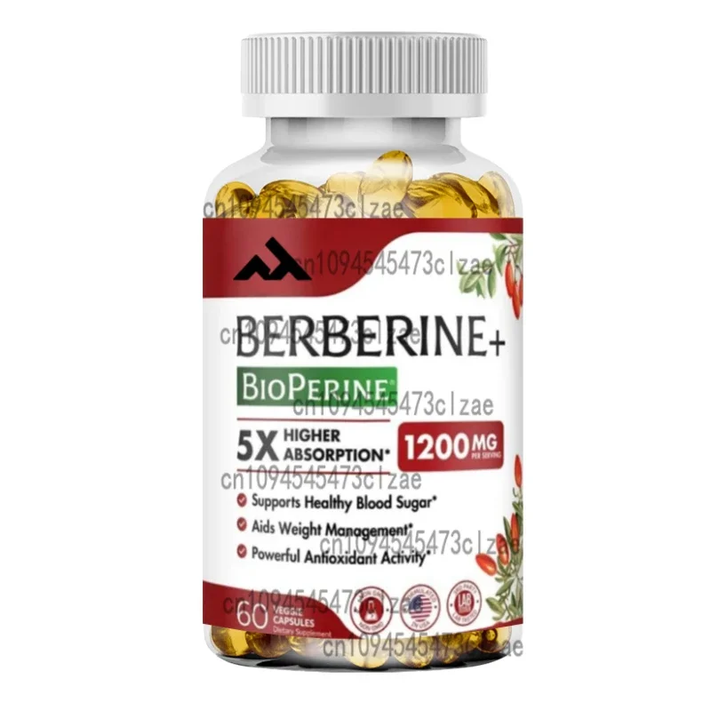 Berberine Supplement 1200mg - Increased Absorption Rate By 5 Times - Ultra Pure 98% Aspartic Acid HCL Immune Support Non GMO