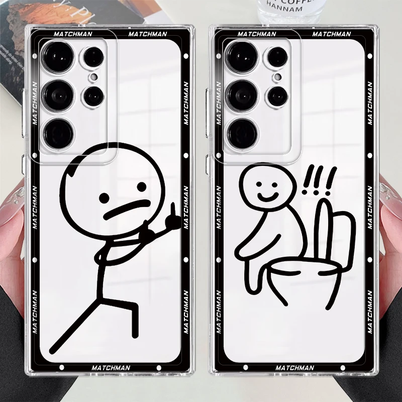 เคสสำหรับ Samsung Galaxy S23 Ultra S21 S22 FE Note 20 Ultra 10 S20 Plus S25 Edge S24 เคสโทรศัพท์แบบนิ่ม ลายตัวการ์ตูนน่ารัก