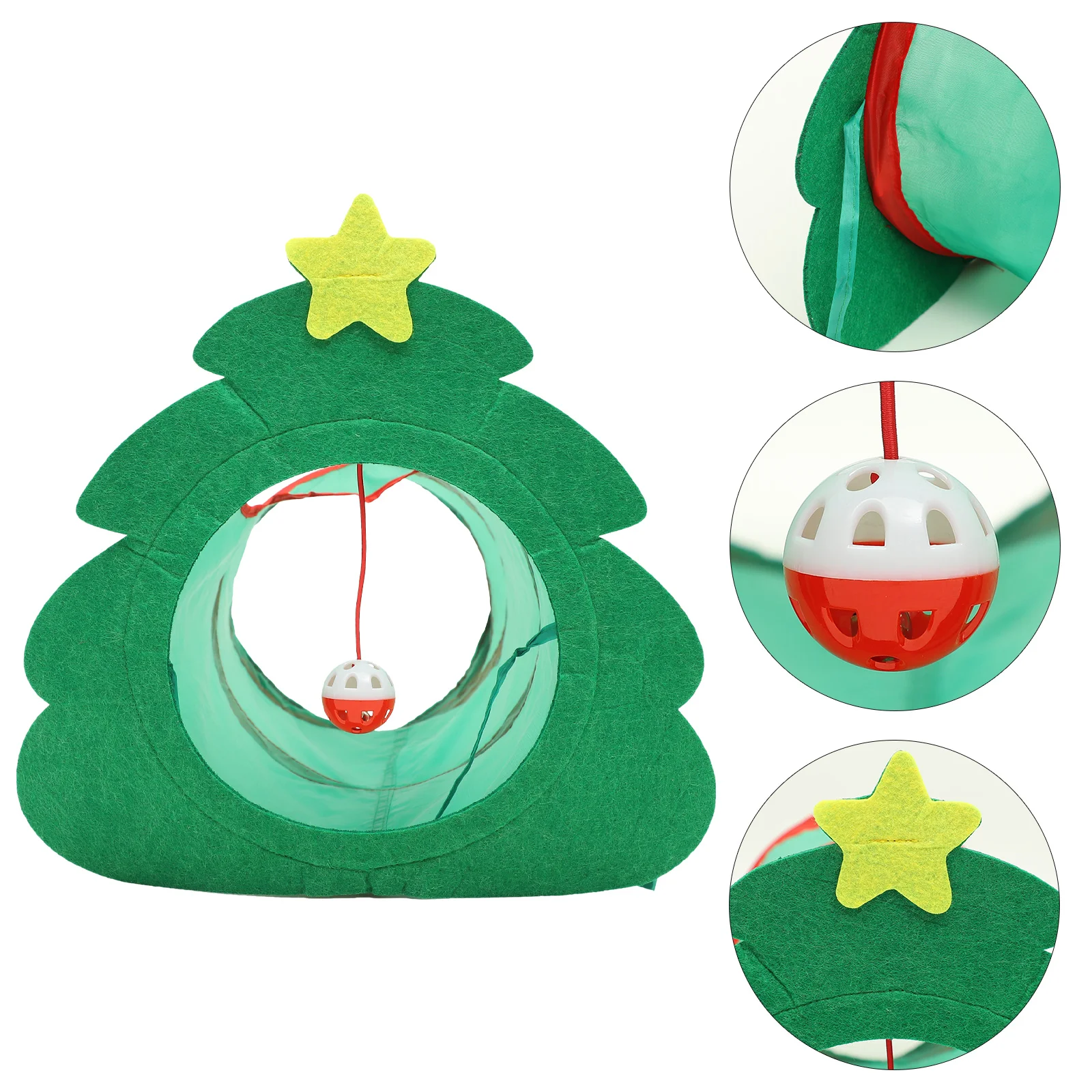 

Cat Tunnel Pet Supplies Direct Foldable Channel Christmas Toys Funny Kitten Hiding Polyester Sleeping Nest