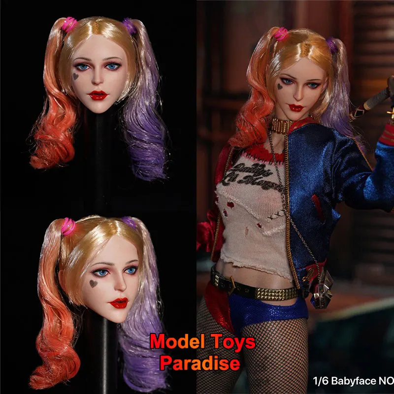 

Скульптура головы Babyface BF01 в масштабе 1/6: женщина-солдат, девушка-клоун, с имплантированными волосами, для 12-дюймовых фигурок.