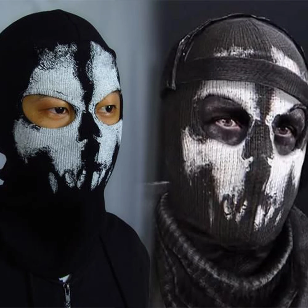 Call of Ghost Skull Face Mask Motorcyle Outdoor Balaclava Helmet Halloween Full Ghosts Print Motorcycle Bike Cycling Hiking