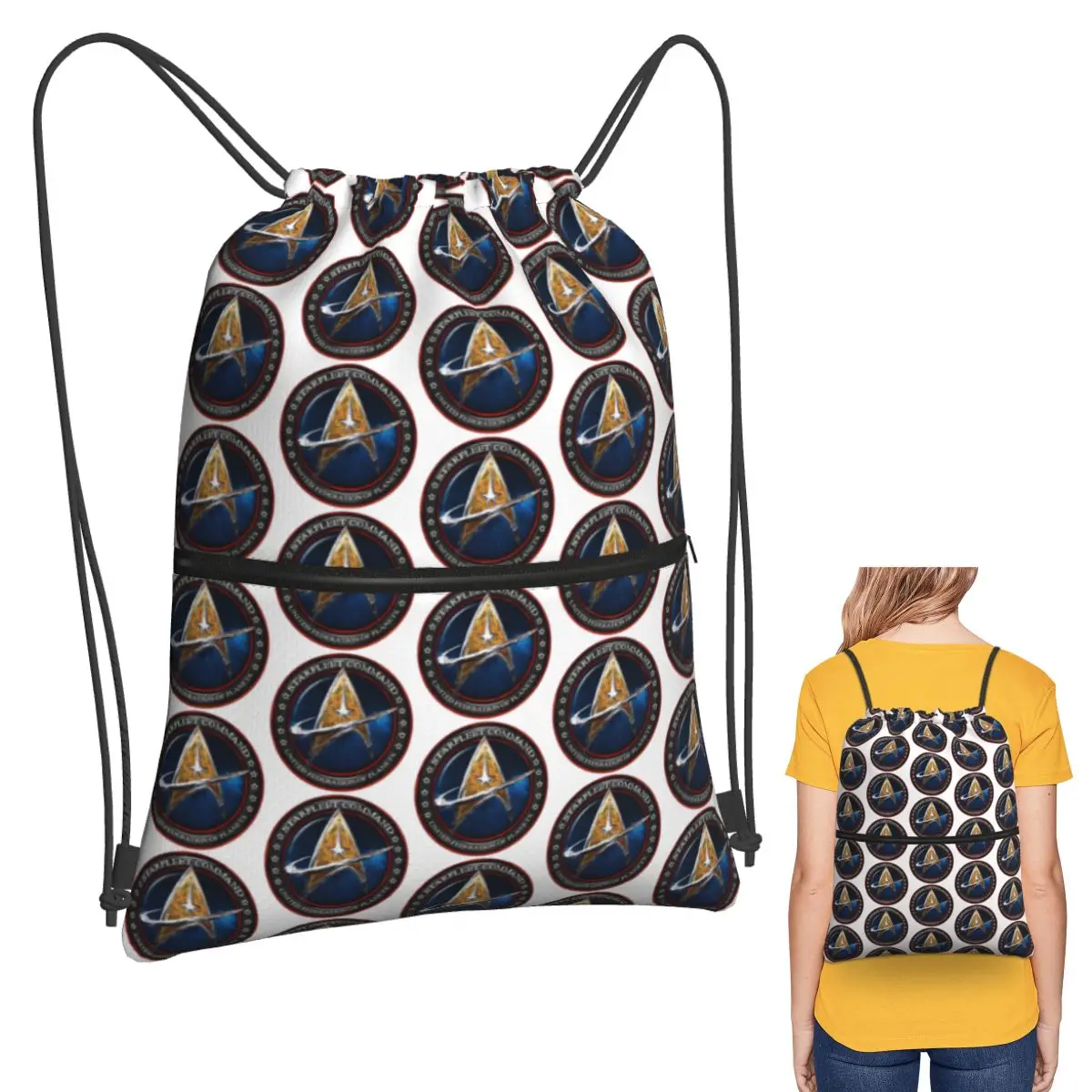 

Рюкзаки из сериала «Звездные пути», научная фантастика, портативный комплект на шнурке, карманная спортивная сумка, сумки для книг для мужчин, женщин, студентов