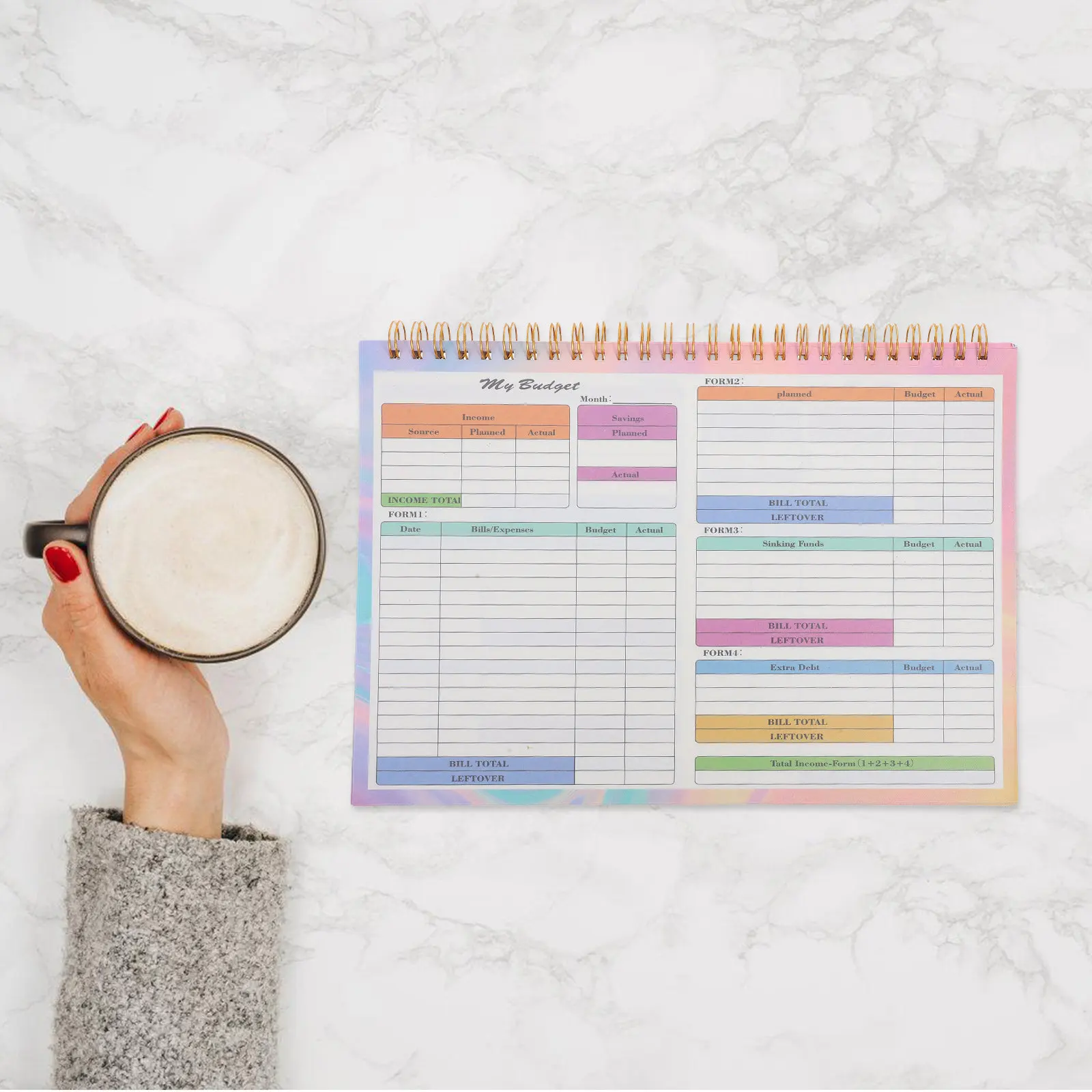 B5 Business Ledger Book Personal Finance Journal Expense Tracker Income Recorder Weekly Planner Sheets Budget Organizer Cash