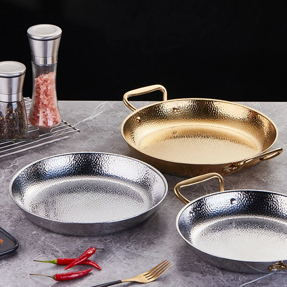 

Stainless Steel Food Plate 22cm Golden Sukiyaki Tray Smooth Surface Easy Clean Restaurant Quality Perfect Gift