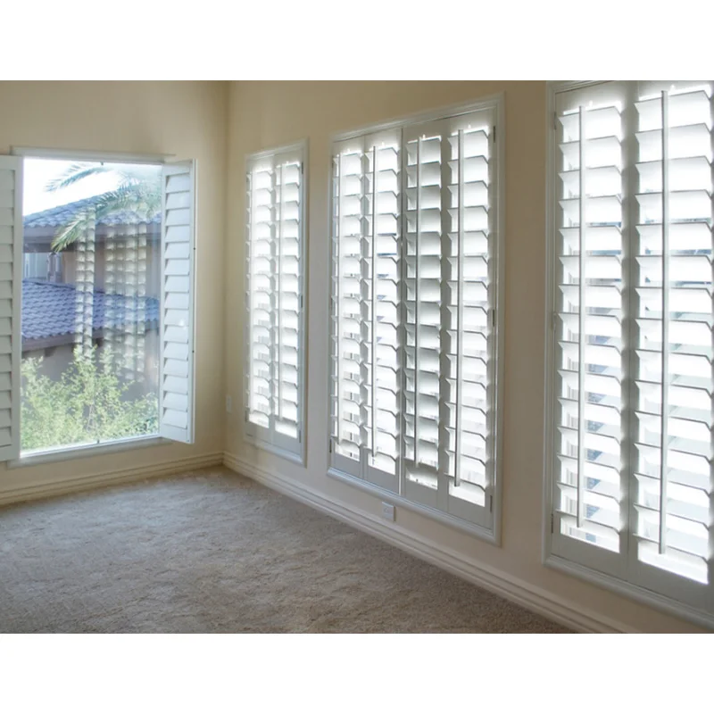 Wholesale Modern Horizontal PVC Rolling Shutters Indoor/Outdoor Plantation Louvers Kitchen Exterior Window Blinds Doors