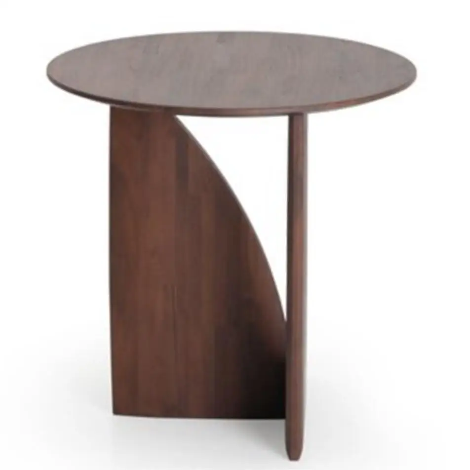 #Minimalist Living Room Side Table Solid Wood Geometric Round Side Table for Living Room Bedroom