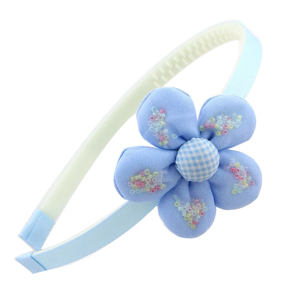 Girls Flower Hair Accessory Cloth Covered Hairbands Handmade Kids Headwear For Children Solid Hair Band DIY Headband Head Hoop