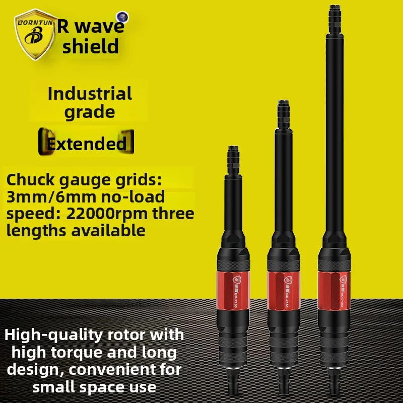 Wave Shield Extended Pneumatic Engraving Grinder Deep Hole Pneumatic Polishing Machine Inner Wall Grinder Industrial Grade Grinder