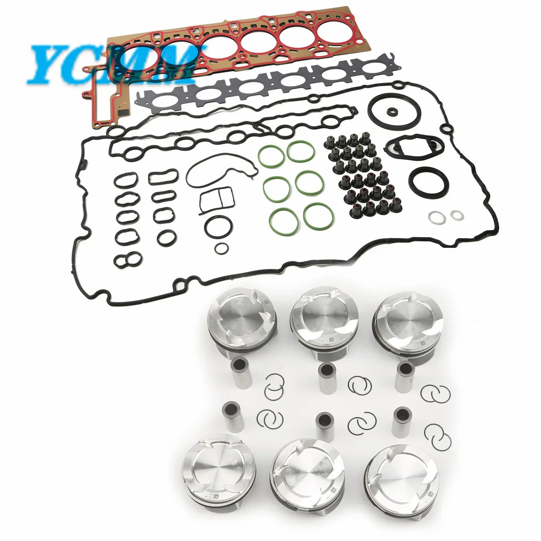 Engine Piston Assembly+Overhaul Rebuild Gasket Seals Kit B58B30A 3.0T For BMW M240i 340i 440i 540i 640i X3 X4 F20 F30 F32 G30