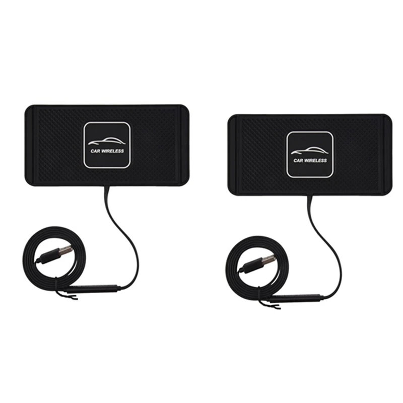 

A75T 2Pcs 5/7.5/10W C1 Car For Qi Wireless Charger Pad Fast Charging Dock Station Non-Slip Mat