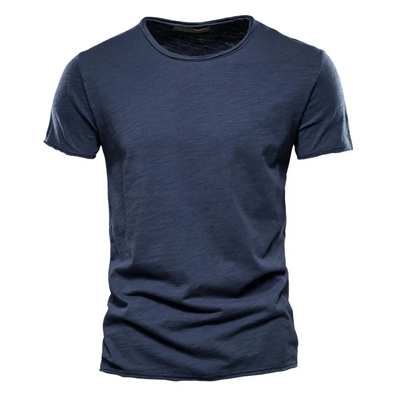 202 Summer stretch %100 cotton men's jacket casual thin men's beach crewneck T-shirt short sleeve men's wear