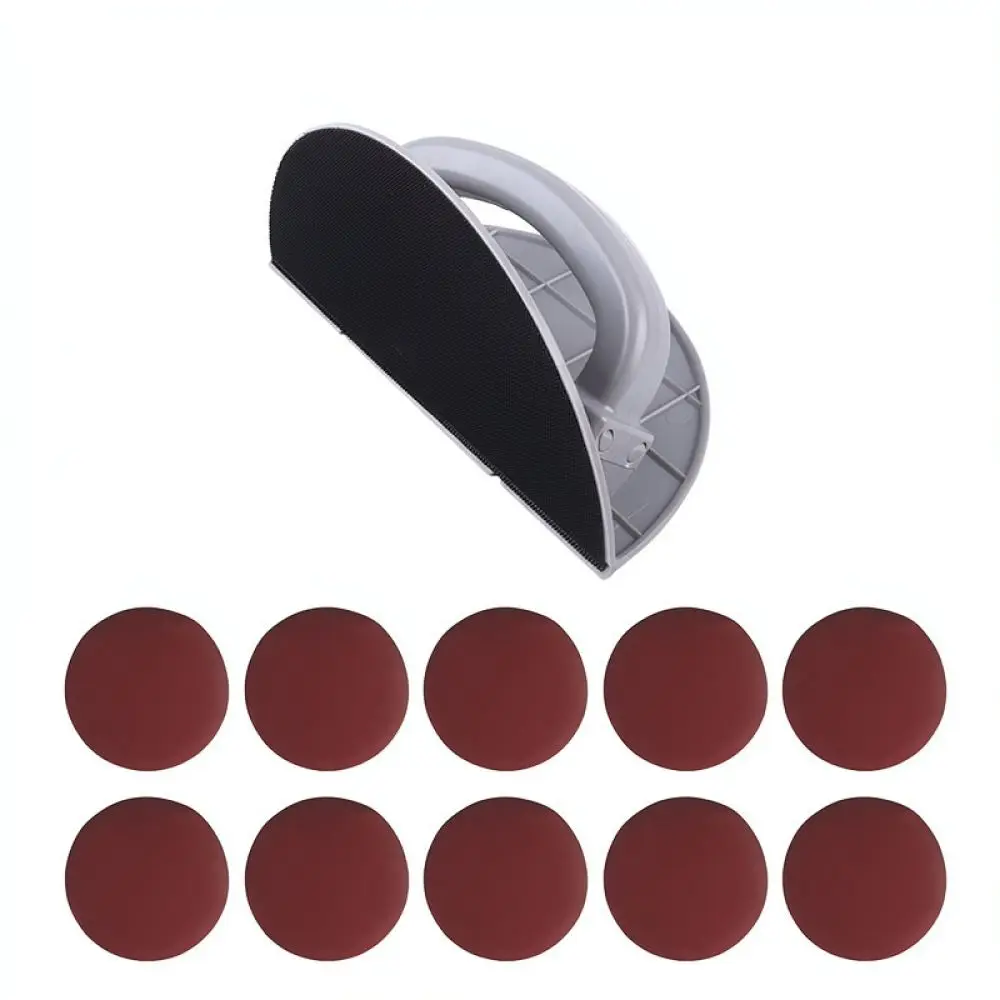 Ergonomic 9 Inch Wall Corner Sanding Holder Semi Circular Plaster Grinding Tool Manual Polishing Block For Home Improvement