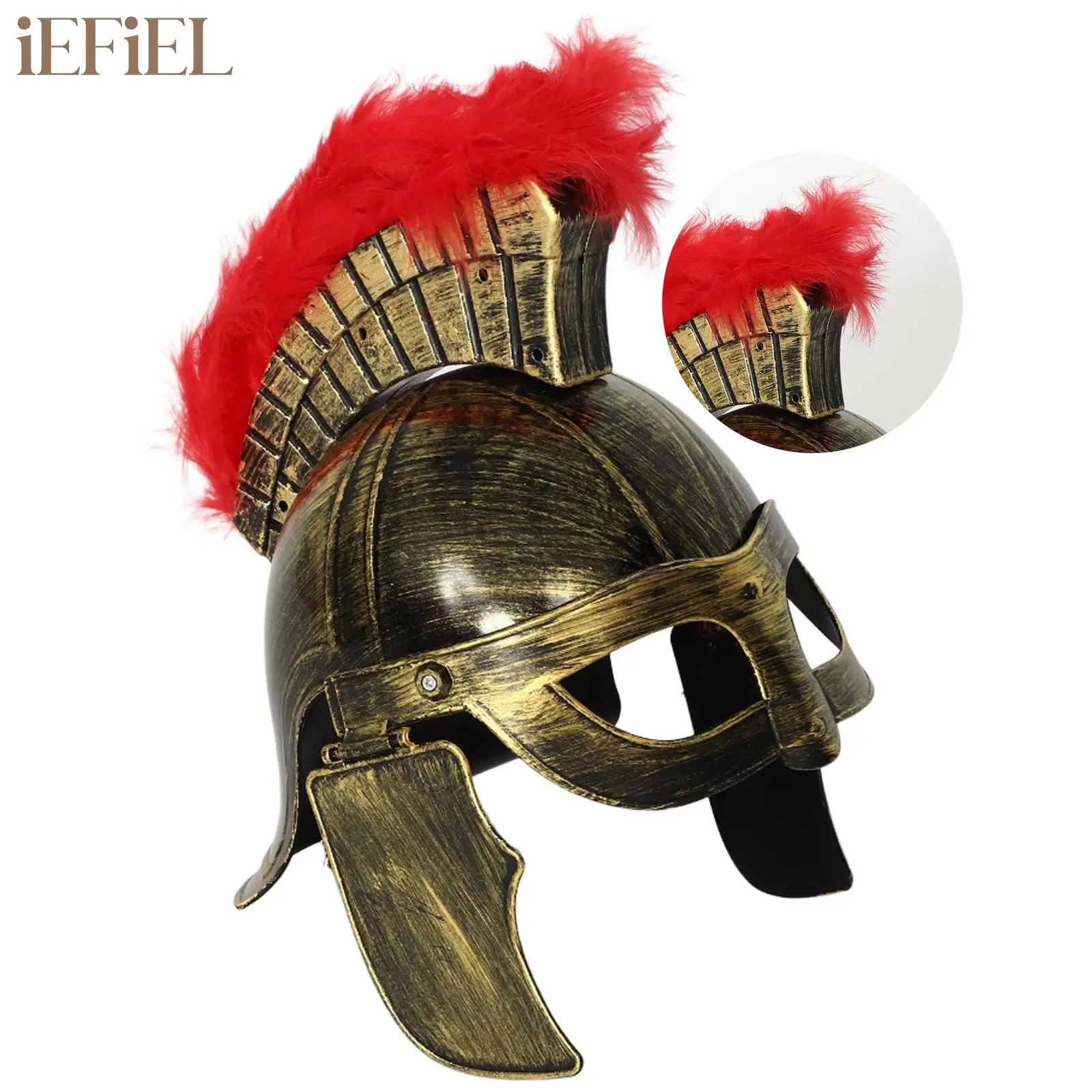 

Vintage Medieval Roman Helmet Gladiator Spartan Knight Warrior Helmet Hat Adult Halloween Cosplay Performance Props Photography