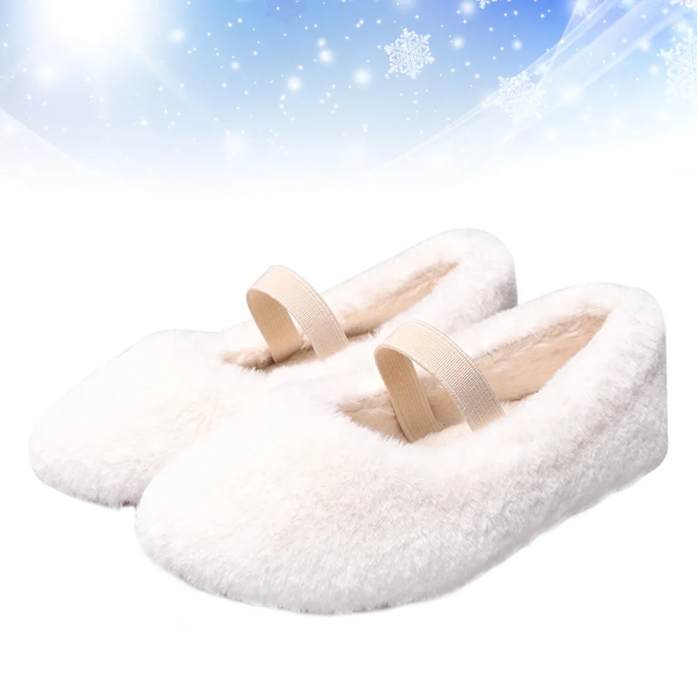 1Pair Warm Winter Princess Shoes for Little Girls Soft Sole Comfortable Fashion Kids Flat Shoes Matching Tutu Dress Birthday - view 3