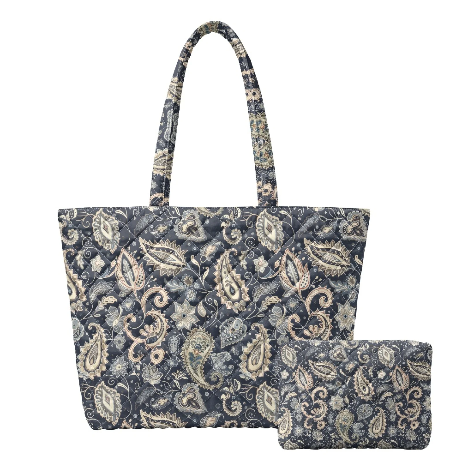 Coloranimal Seashell Star 2pcs Set Embroidered Shopper Handbag for Gathering Spacious for