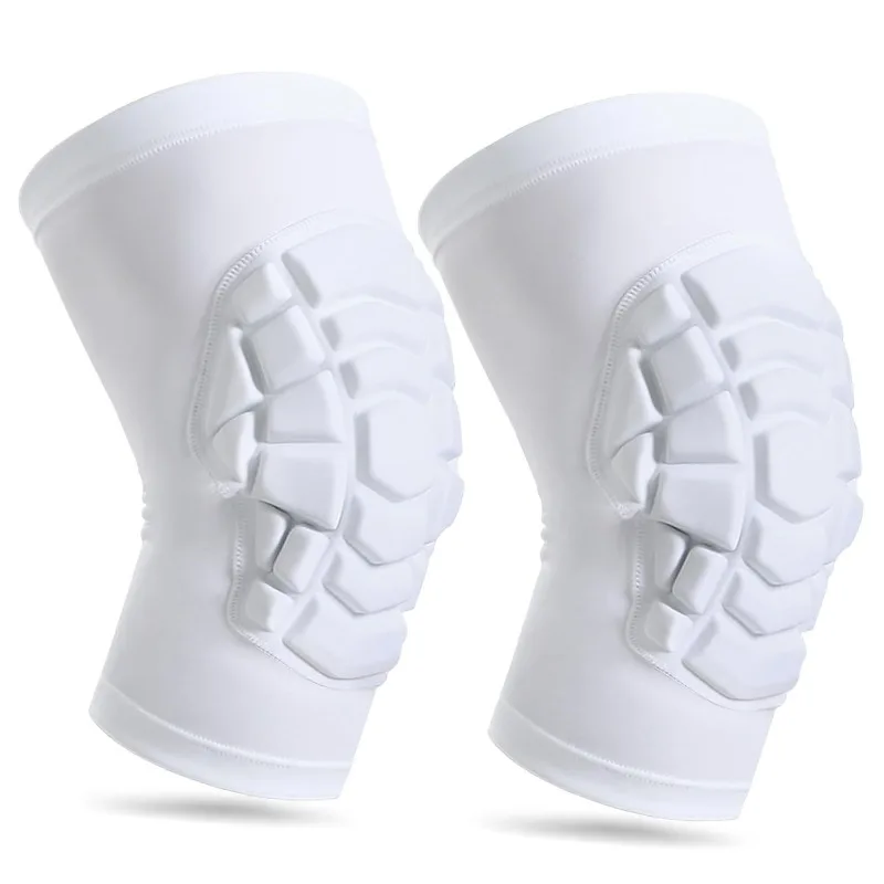 Heat-Pressed Basketball Knee Pads, Honeycomb Impact-Resistant Protective Gear, Breathable & Sweat-Wicking Extended-Length Leg