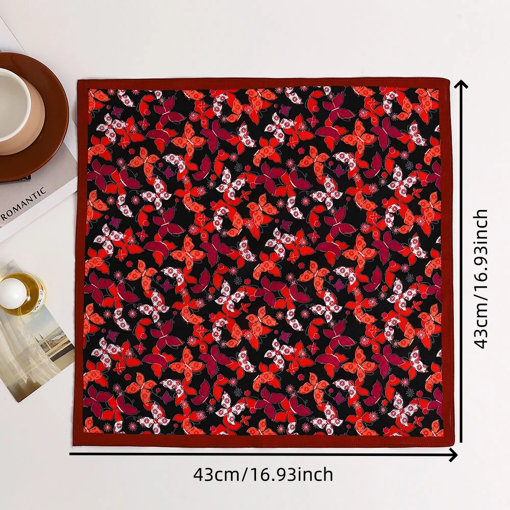 Damska chusteczka z czystej bawełny, miękka i wygodna, staromodna cienka chusteczka chłonna do wycierania potu, romantyczna chusteczka z motylem, artykuły ślubne