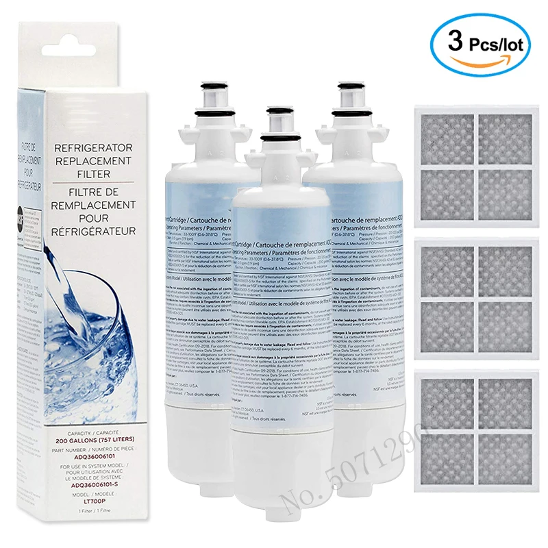 Replacement for LG LT700P, Kenmore Elite 9690, ADQ36006102, RFC 1200A,  Refrigerator Water and LT120F Fresh Air Filte,3Combo