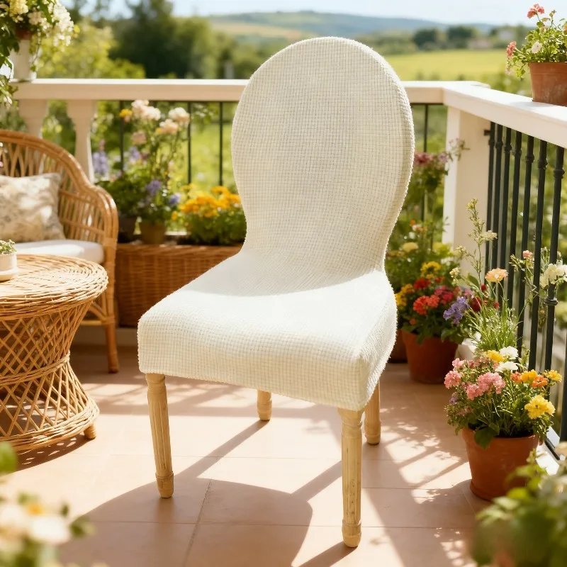 أغطية كرسي الطعام المستديرة الخلفية تمتد الجاكار منحني الظهر غطاء كرسي المطبخ أغطية الكرسي الأوروبي/واقيات الكرسي