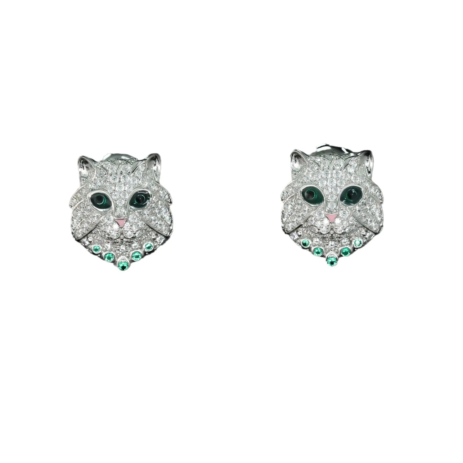 

ZOCA Cute Cat Stud Earrings 925 Sterling Silver Women's Accessories Girls Birthday Gift Daily Wear Party Statement Jewelry