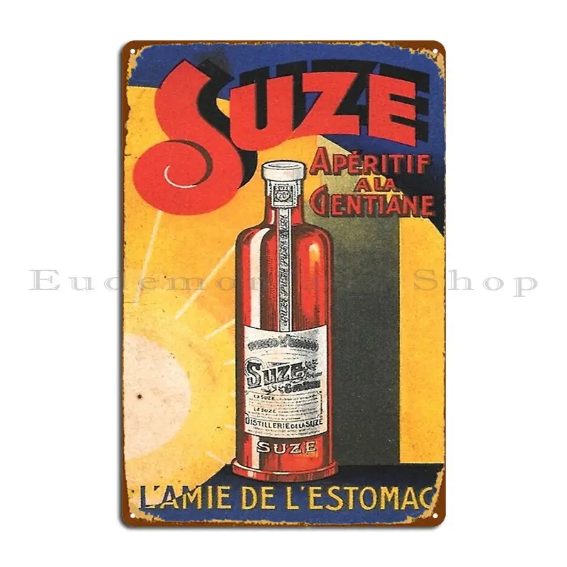 Suze Advertising Poster Vintage Gentian Aperitif Metal Sign Plaques Living Room Garage Printed Bar Cave Party Tin Sign Poster