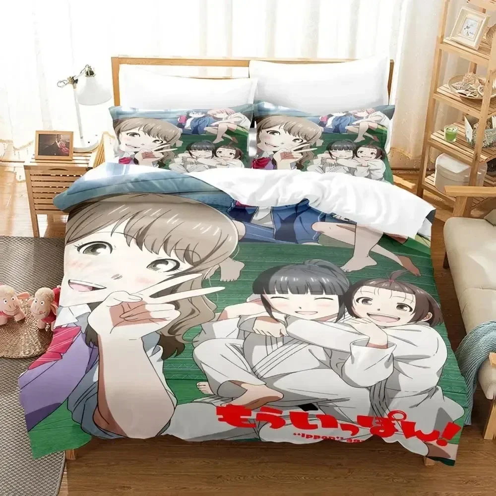 Anime Ippon Again Bedding Set 3D Printed Suitable for Bedroom Duvet Cover Set With Pillowcases Kids Home Textile