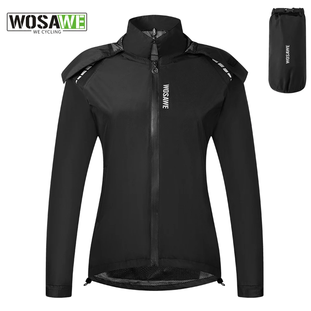 

WOSAWE Cycling Raincoat Bicycle Clothing Biker Raincoats Casual Women's Windbreaker Rainproof Waterproof Riding Rain Jacket