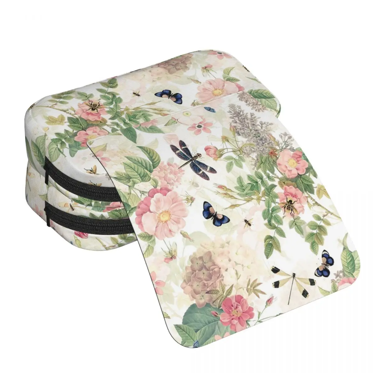 UtART Vintage Roses Spring Flower And Early Insects Botanical Pencil Case for Students School Pen Box Pencil Bag Pen Holder Bag