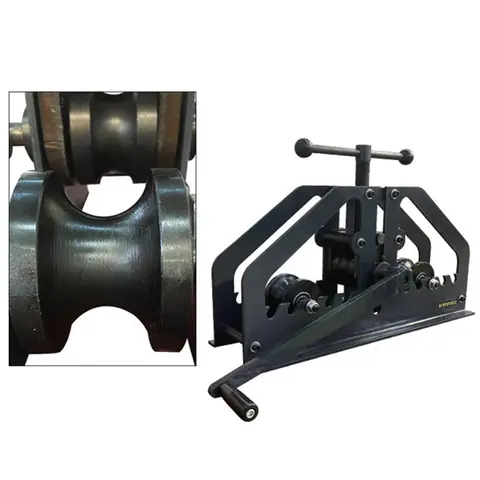 Manual Metal Tube Bender Machine 1.5" Round Roller Stretcher Shrinker Bench Bending Set TR60 Heavy Duty Pipe Bender
