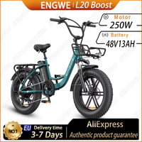 ENGWE L20 Boost Electric Bike 250W Brushless Motor 48V13AH Lithium Battery Aldult Electric Bicycle 20 Inch Fat Tire City E-bike