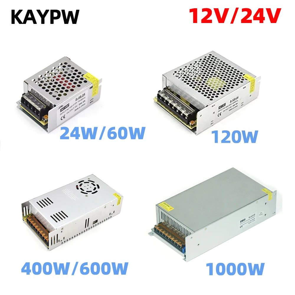 KAYPW Switching Power Supply Light Transformer AC110V 220V To DC 5V 12V 24V 48V Power Supply Source Adapter For Led Strip CCTV