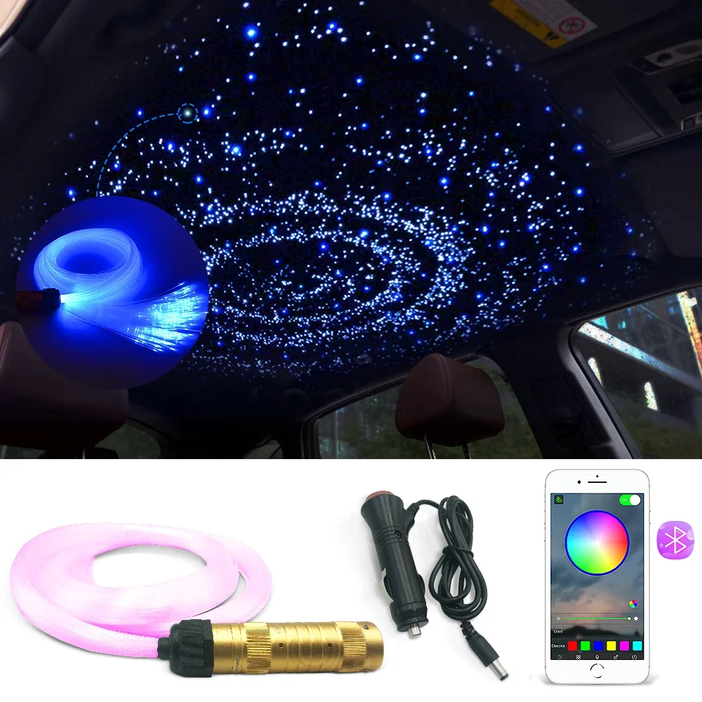 Imagem -06 - Led Estrela Teto Fibra Óptica Luzes Controle Inteligente App Efeito Céu Estrelado Disponível para Decoração do Carro