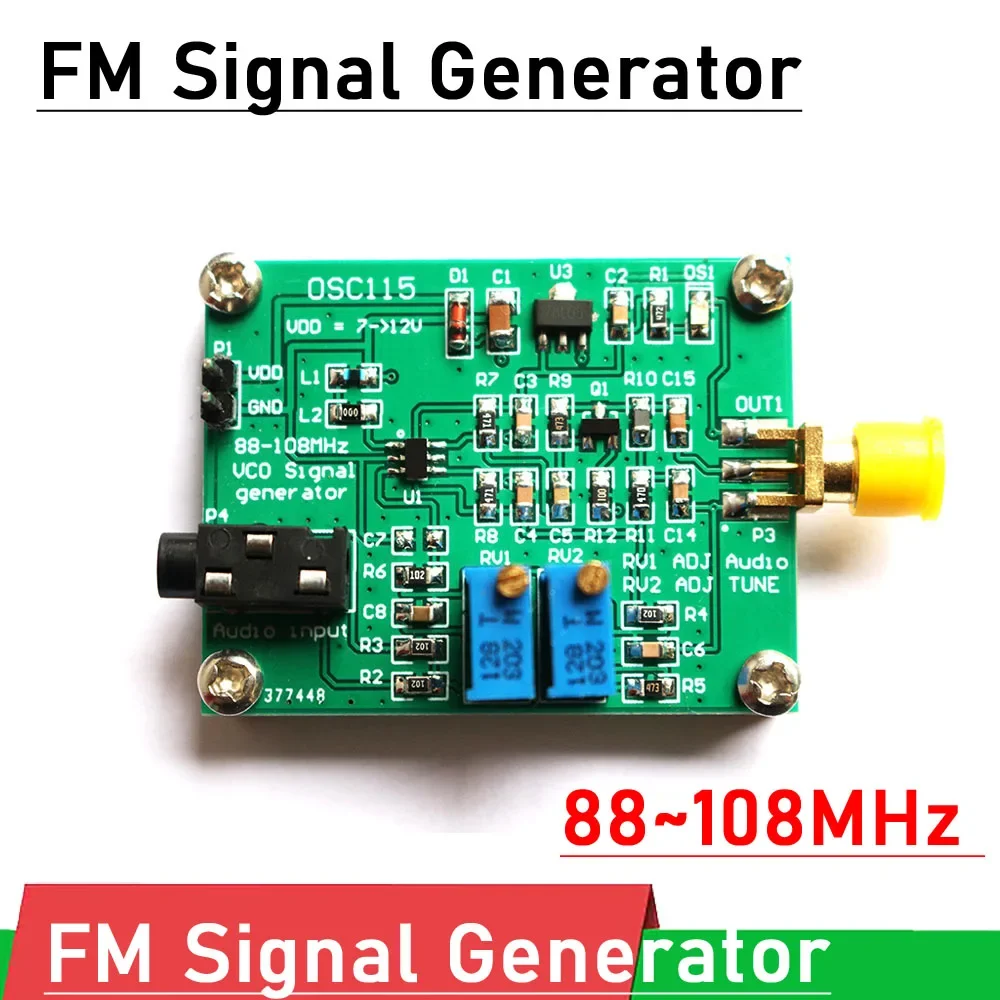 88~108MHz FM audio signal generator module VCO FM RF TRANSMITTER TUNING