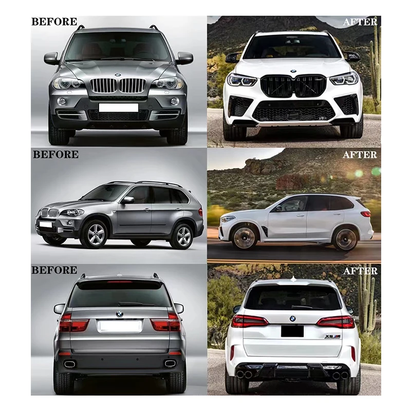 x5 E70 Accessories New Product Front Bumper Headlight Bonnet Fender Body Kit For BMWs X5  To G05 