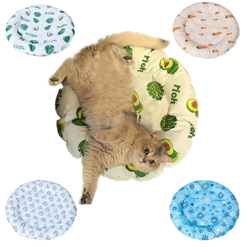 

Pet lce Mat Cat Cooling Mat Washable Cool Sleeping Mat Summer Nest Pet Pad Dog Comfortable Printed Ice Pad Blanket Pet Supplies