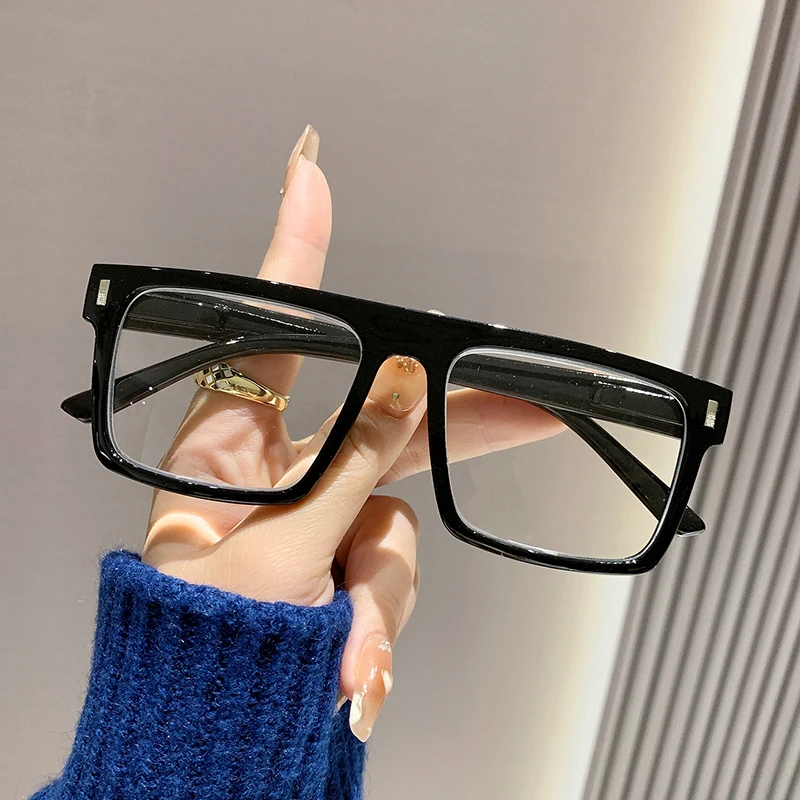2025New Style Square Frame Big Face Slimming Reading Glasses Trendy Rice Nail Reading Glasses