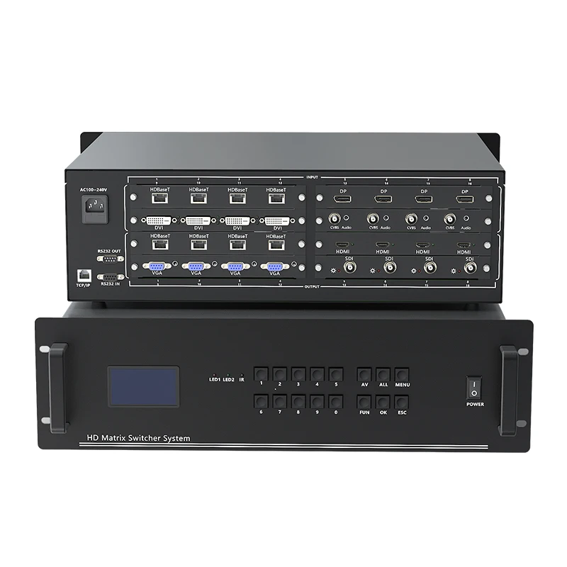 High-definition hybrid matrix switch 16 in 16 out 8/12/20/24 h DMI/VGA/SDI/DP/HDBASET.