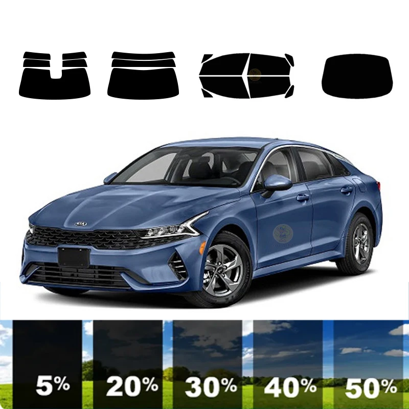 

precut Removable Window Tint Film For Car 100% UVR 5%-70%VLT Heat Insulation Carbon ﻿For KIA K5 4 DR SEDAN 2021-2024