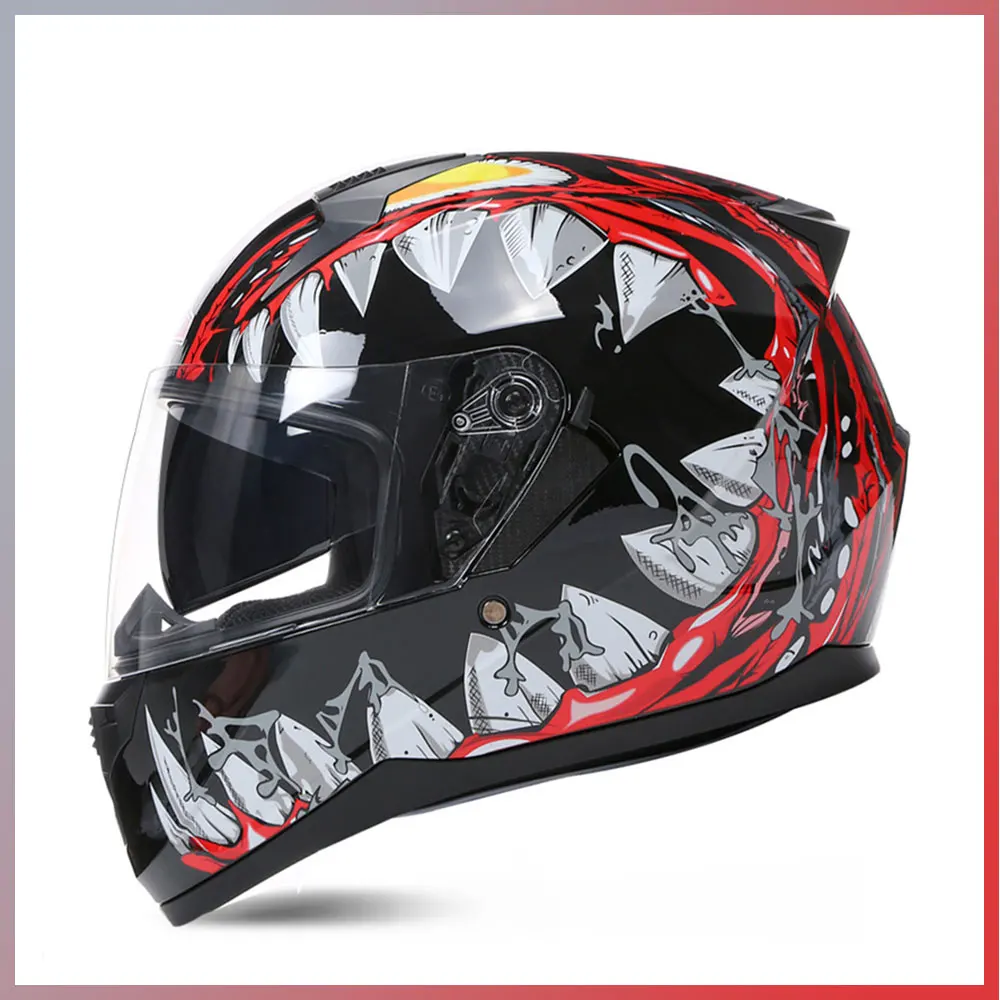 DOT ECE Approved Motorcycle Helmet Full Face Double Lens Capacete Professional Men Women Four Seasons Safety Protective Casco