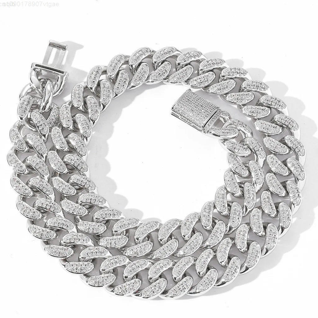 

Bes Fine Jewelry 15mm 925 Sterling Silver with Gra Moissanite Diamond Miami Cuban Curb Link Men Chain Necklace