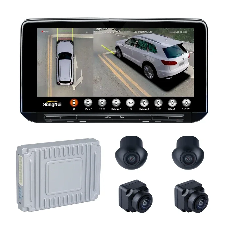 Cámara panorámica T5 360 2D/3D vista de pájaro cámara de coche HD DVR vista envolvente alrededor de monitoreo cámara de coche con vista de pájaros de 360 grados