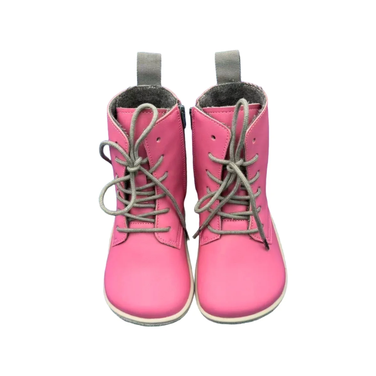 Tipsietoes Spring Autumn Genuine Leather Boots  Girls Boys Kid Barefoot Sneaker wool Linning Light Weight Elastic Strape