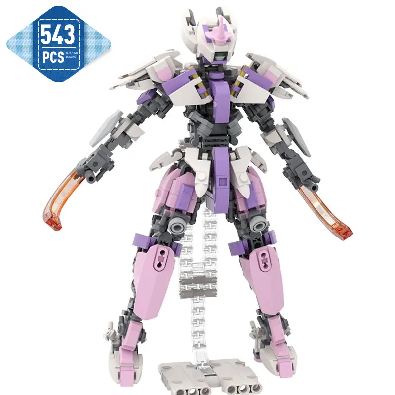 

MOC Mecha Female Robot Mobile Suit Girl Model Building Blocks Action Figures Ideas Sets Constructor Bricks Toys Gifts