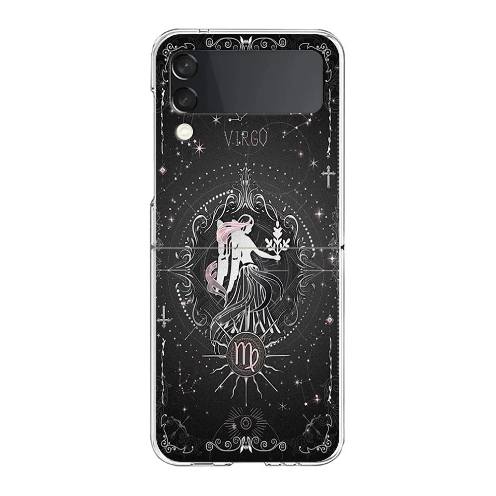 Constellation Phone Cover For Samsung Galaxy Z Flip 6 5 4 Case Transparent For Samsung Z Flip 3 Hard PC Foldable Shell Capas Bag