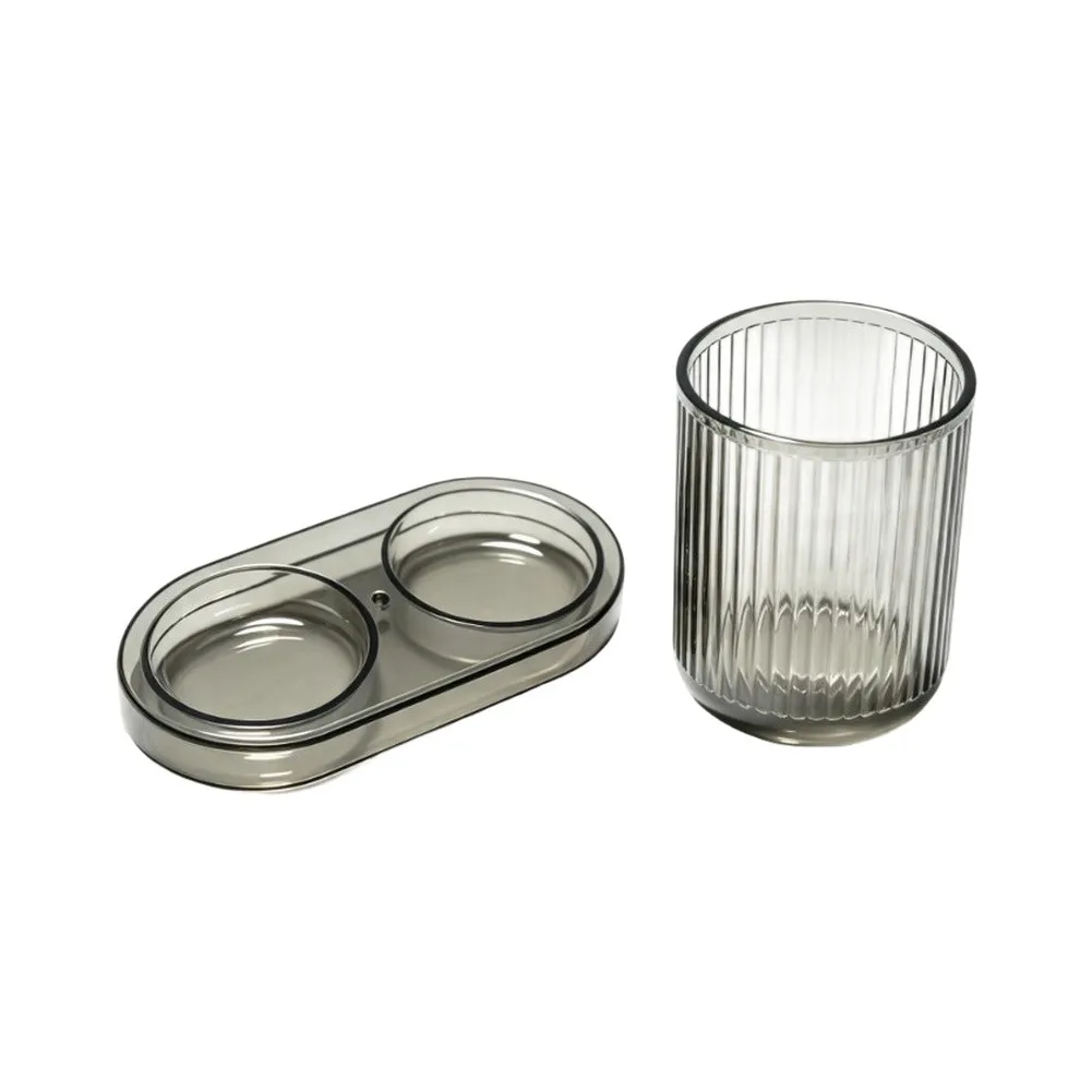 For Daily Bathroom Routine Toothbrush Holder Set Toothbrush And Cup Set Bathroom Organizer Translucent Tone Design