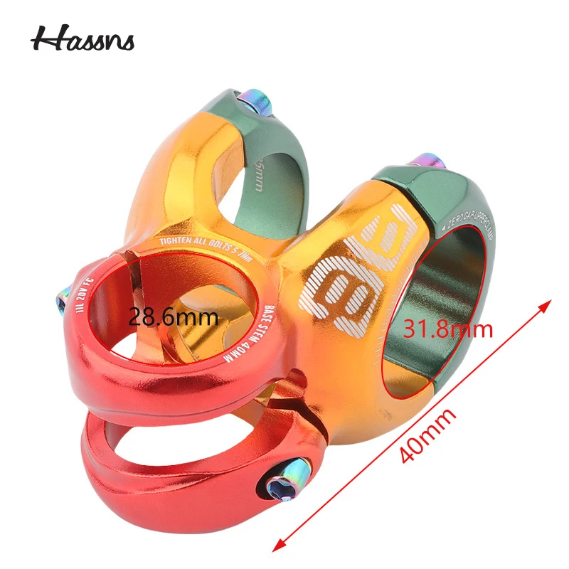 HASSNS-MTB Ultralight Stem,40mm 28.6mm 31.8mm, Handlebar,CNC, Rise,Bicycle Stand,FR AM Enduro, Steerer Mountain Bike Parts