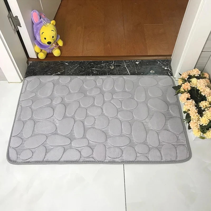 10 colors of non slip bathroom mat/pebble embossed bathroom mat, water absorbing non slip door mat, carpet door floor mat